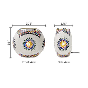 Multicolor Globe Shade Mosaic Glass Accent Lamp