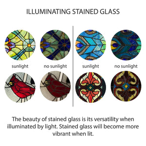 Webbed Heart Stained Glass Window Panel