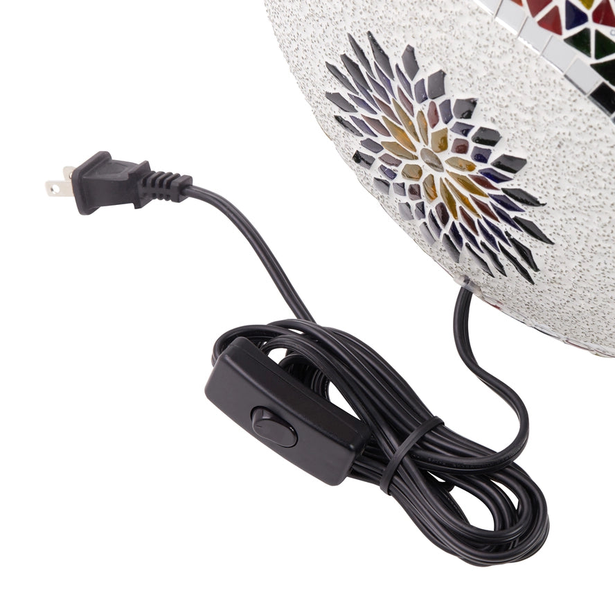 Multicolor Globe Shade Mosaic Glass Accent Lamp