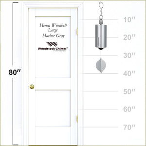 Woodstock Chimes Heroic Windbell™ - Large, Harbor Gray Color
