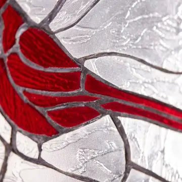 Clara the Cardinal Red Stained Glass Window Panel