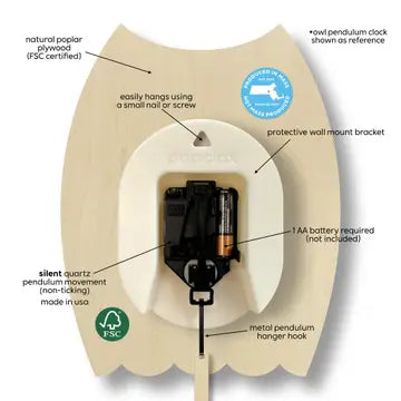 Guitar Amp Pendulum Clock - Wood