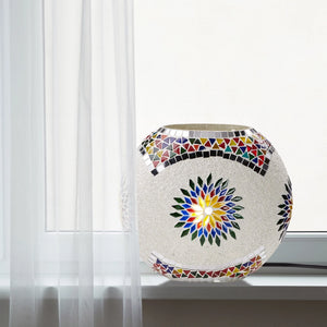 Multicolor Globe Shade Mosaic Glass Accent Lamp