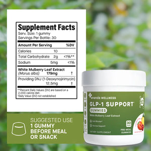 GLP-1 Support Gummy with White Mulberry Leaf Extract, Carb Blocking Support