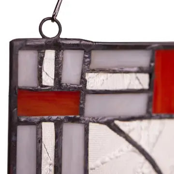 Clara the Cardinal Red Stained Glass Window Panel