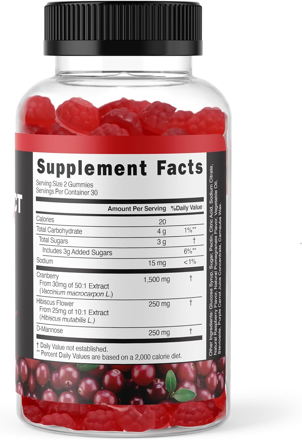 Cranberry Gummies 1500mg with D Mannose & Hibiscus