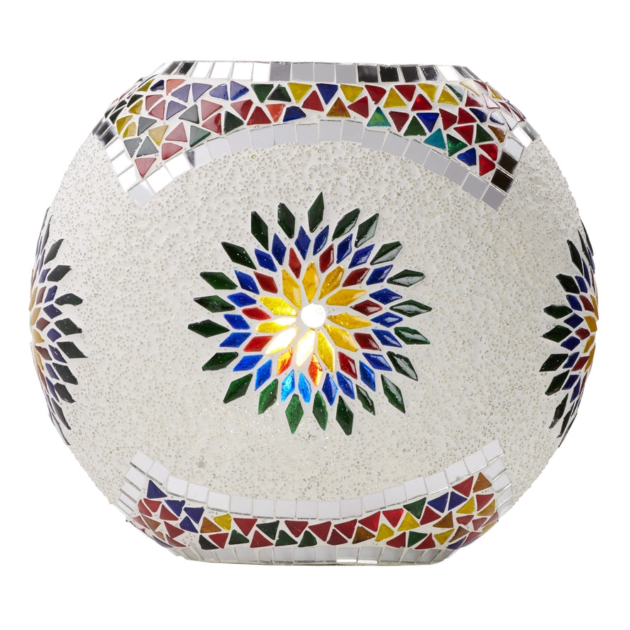 Multicolor Globe Shade Mosaic Glass Accent Lamp