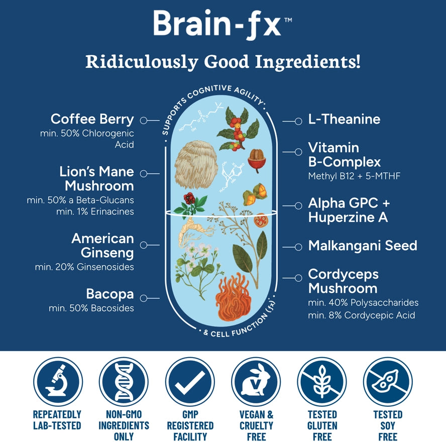 New! Brain-Fx 60 Caps. Vegan & Clean Wellness Supplements