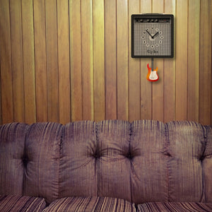 Guitar Amp Pendulum Clock - Wood