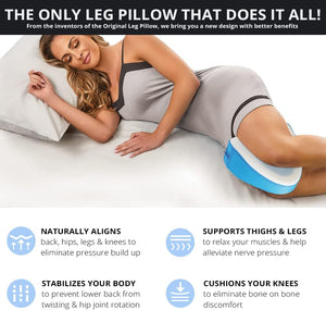 Cool Gel Leg & Knee Memory Foam Side Sleeper Support Pillow - Soothing Pain Relief for Sciatica, Back, HIPS Knees & Joints