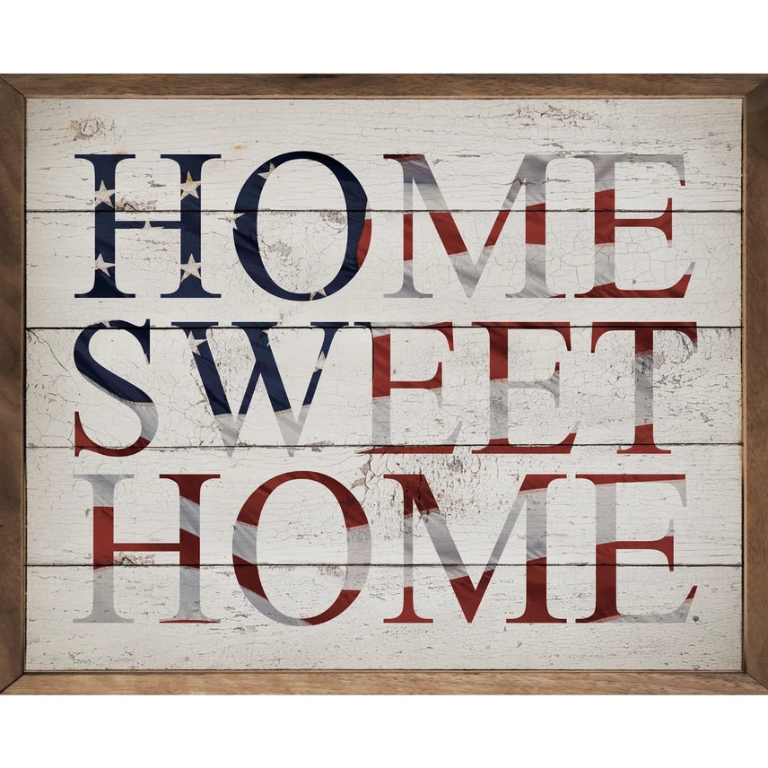 America Home Sweet Home Whitewash Sign Made in the USA