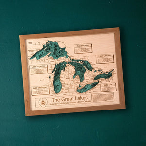 Personalized to Your Lake Here | 3D Wood Map