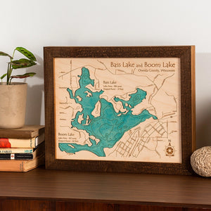 Personalized to Your Lake Here | 3D Wood Map