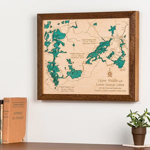 Personalized to Your Lake Here | 3D Wood Map