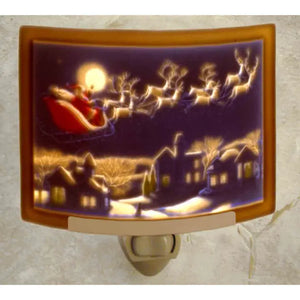 Santa's Flight Curved Colored Night Light