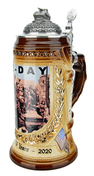 75 Years VE-Day Anniversary Beer Stein with Tank Lid