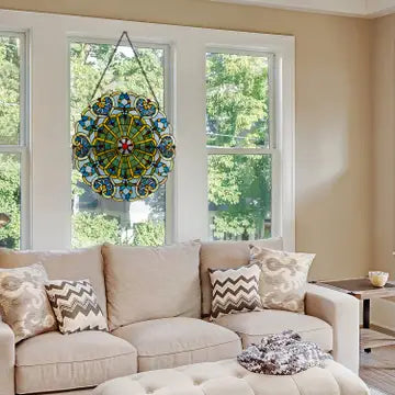 Webbed Heart Stained Glass Window Panel
