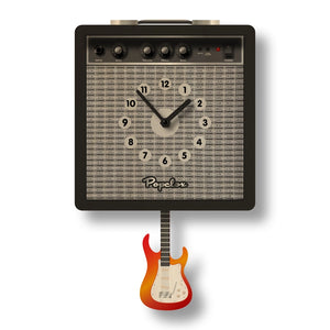 Guitar Amp Pendulum Clock - Wood
