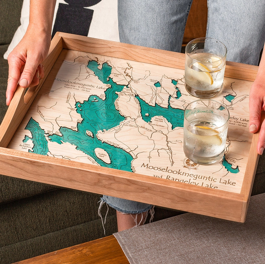 Your Personalized Lake Here Personalized Serving Tray