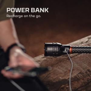 12,000 Lumen USB-C Rechargeable Flashlight with Power Bank